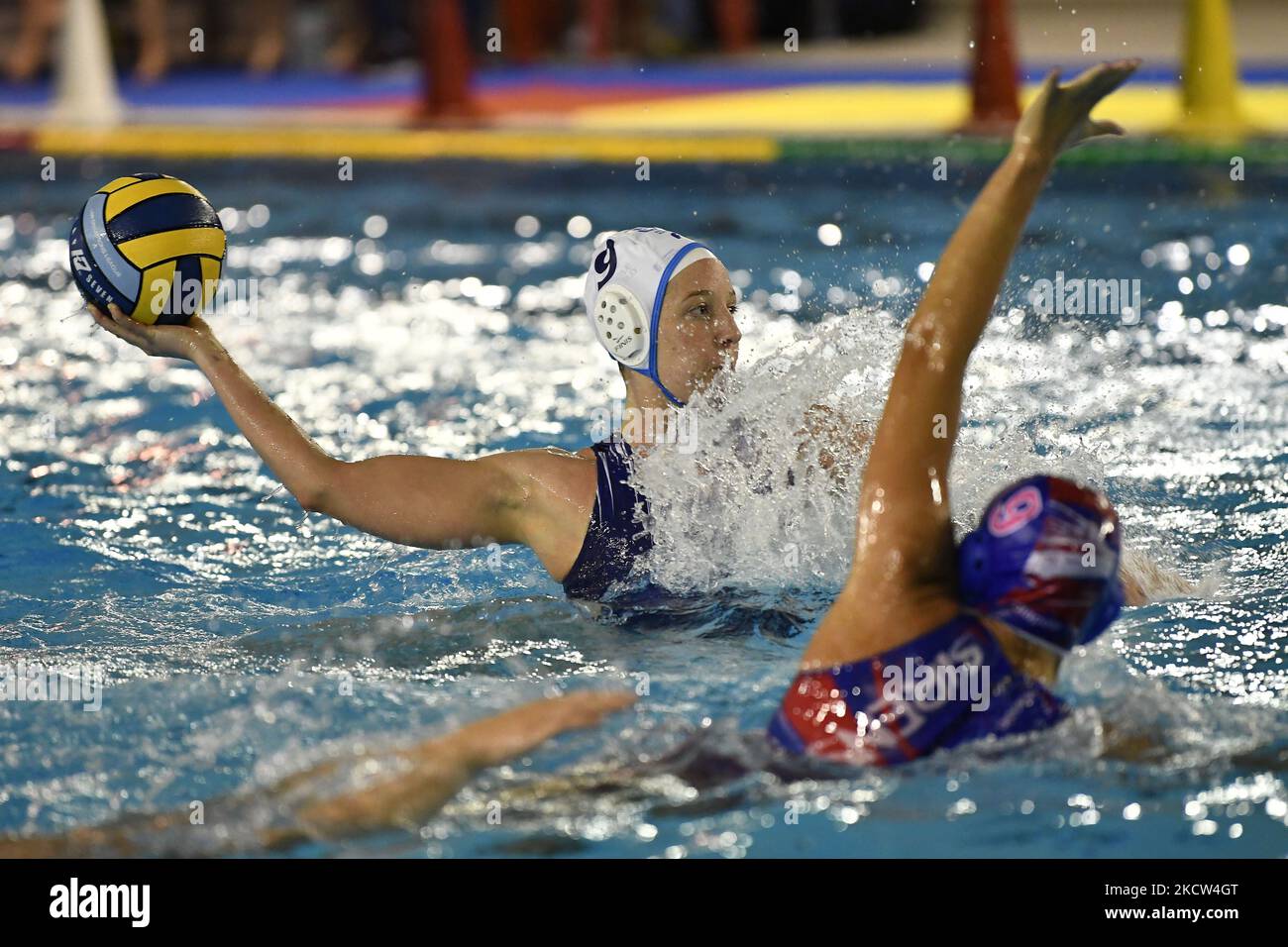 Jaqueline KOHLI of Lille UC (FRA) in action during the Waterpolo Euro League Women, Group B, Day 1 between Lille UC and Sirens Malta at Polo Natatorio, 18th November, 2021 in Rome, Italy. (Photo by Domenico Cippitelli/LiveMedia/NurPhoto) Stock Photo