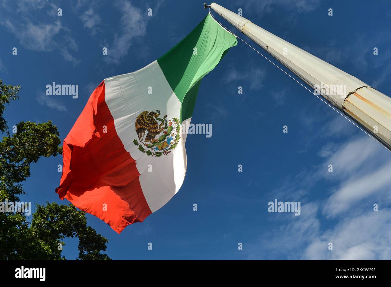 The National Flag Of Mexico Flying During The Short Ceremony Of El D a 