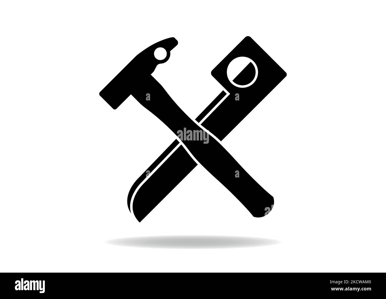 A hook and a hammer for alpine climbing Stock Vector
