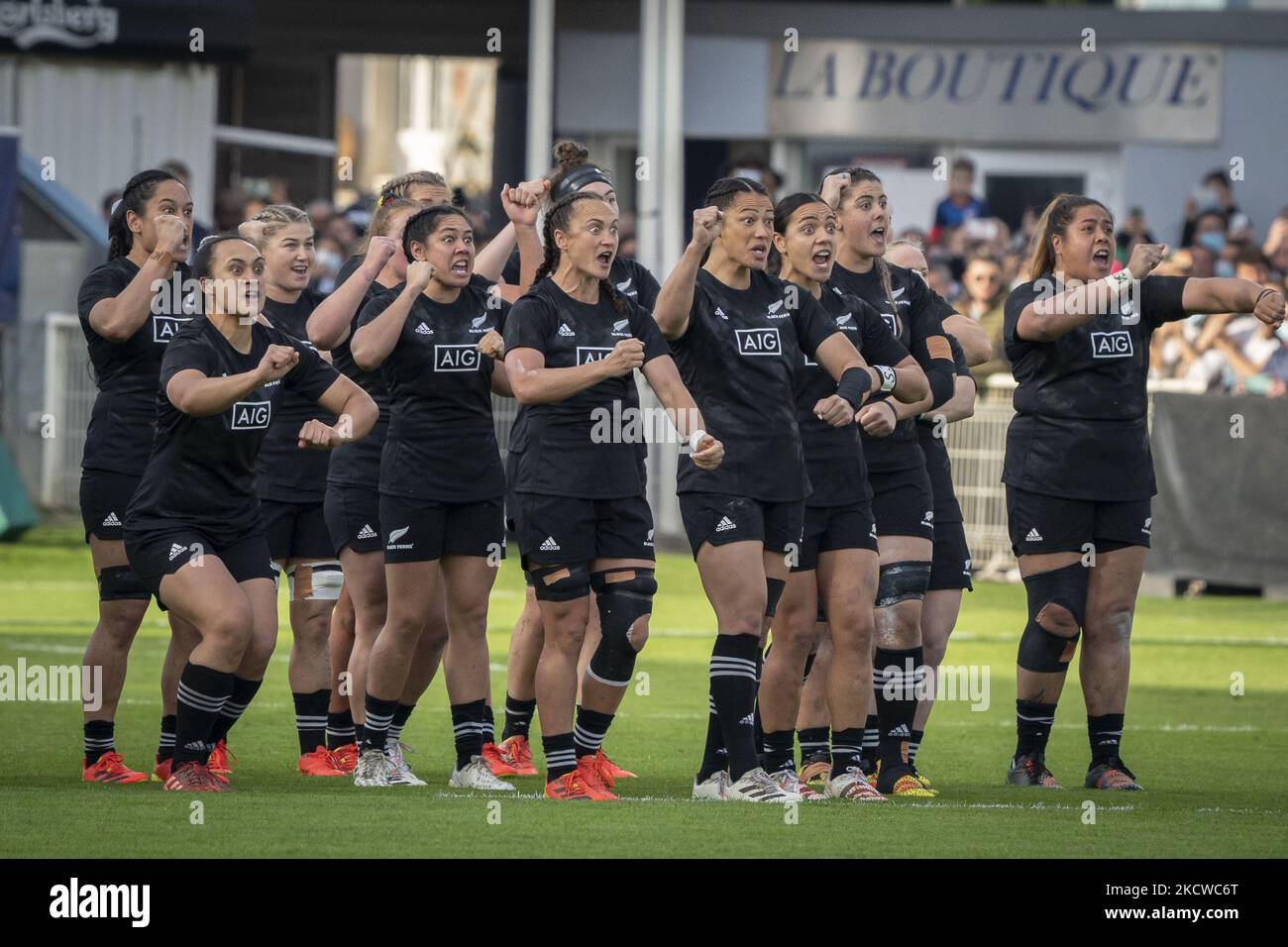 the Black Ferns haka during the international women's rugby match