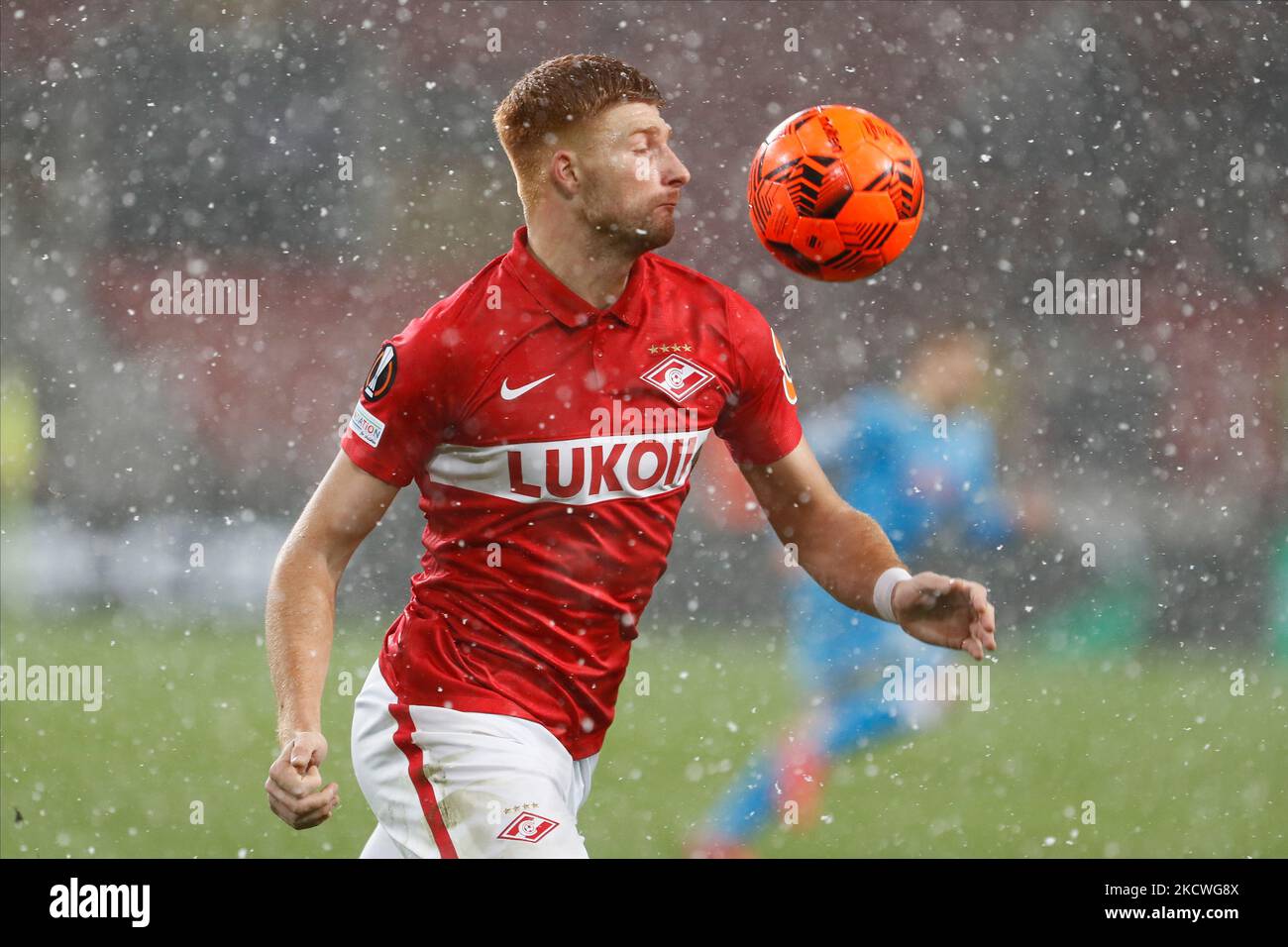 Maximiliano Caufriez of Spartak Moscow in action during the UEFA