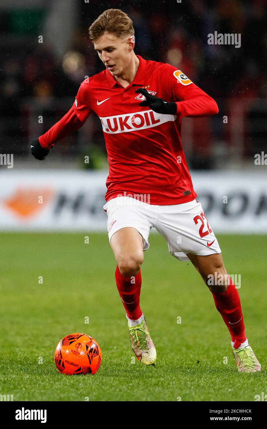 Maximiliano Caufriez of Spartak Moscow in action during the UEFA