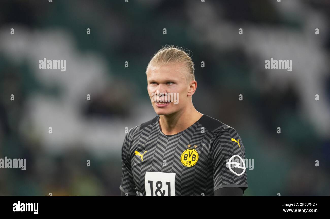 Erling Haaland Of Borussia Dortmund During Wolfsburg Against Borussia ...