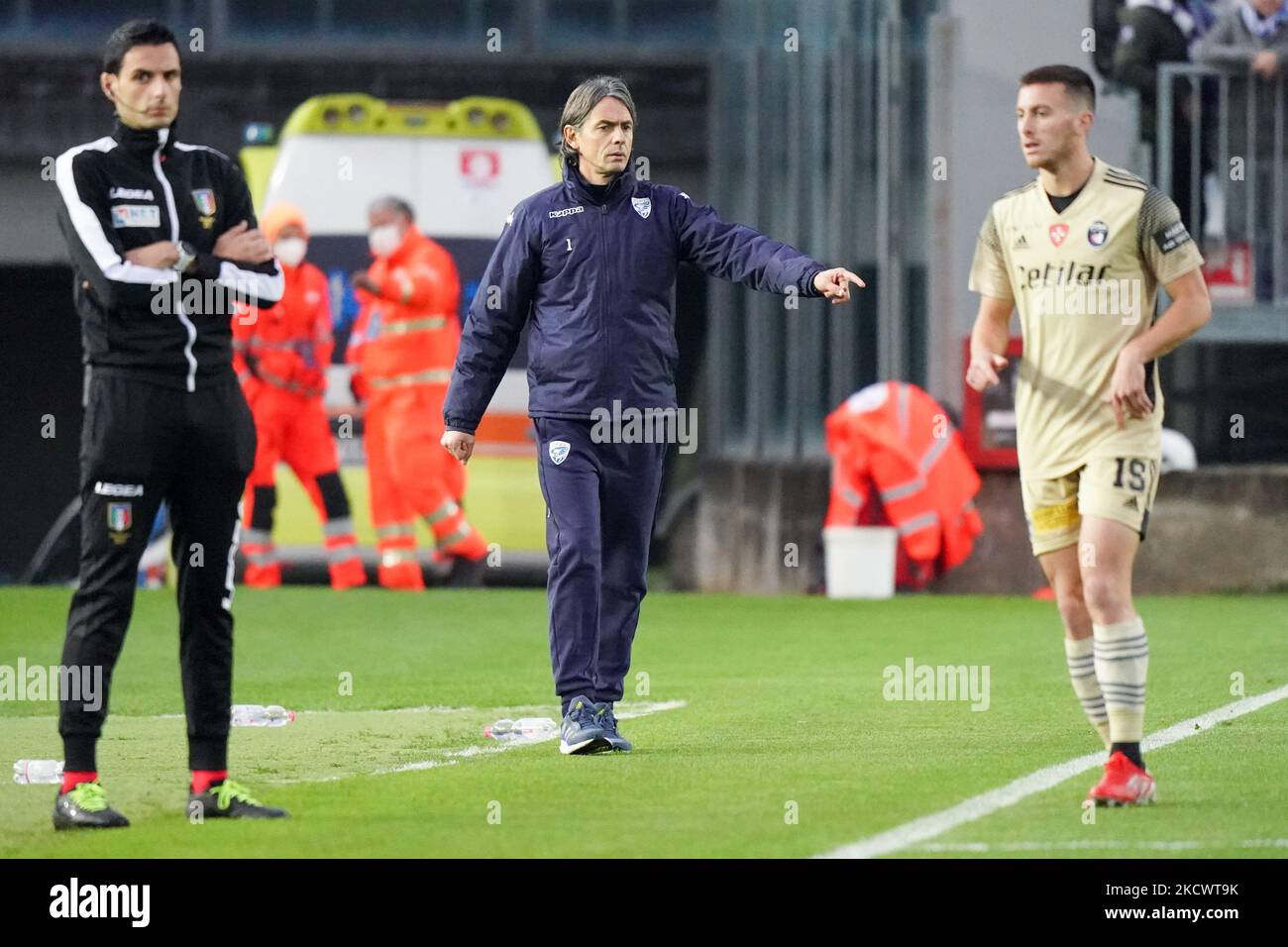 The Head Coach Filippo Inzaghi (Brescia) During The Italian Soccer ...