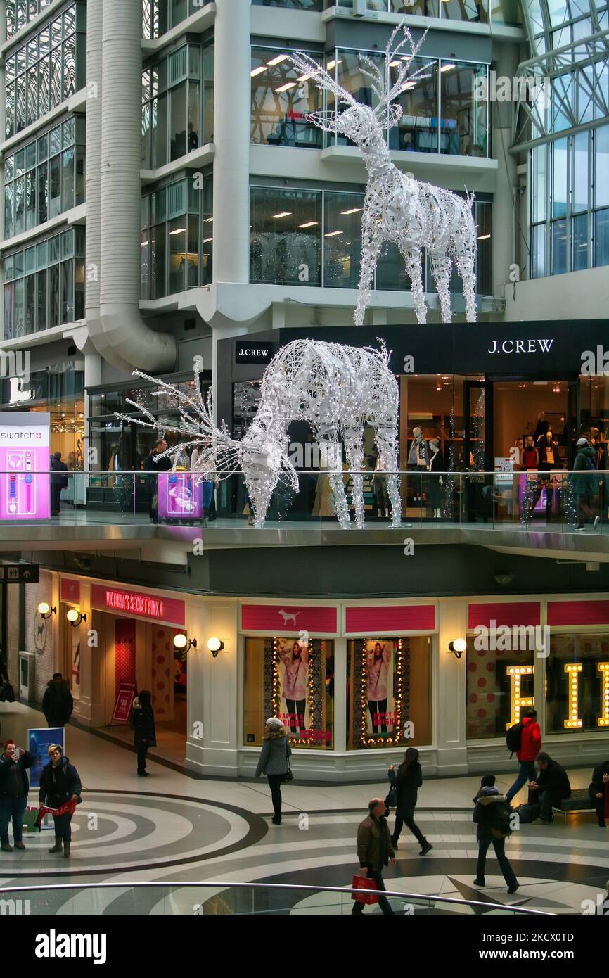Christmas decorations of large illuminated reindeer at the Toronto Christmas decorations of large illuminated reindeer at the Toronto