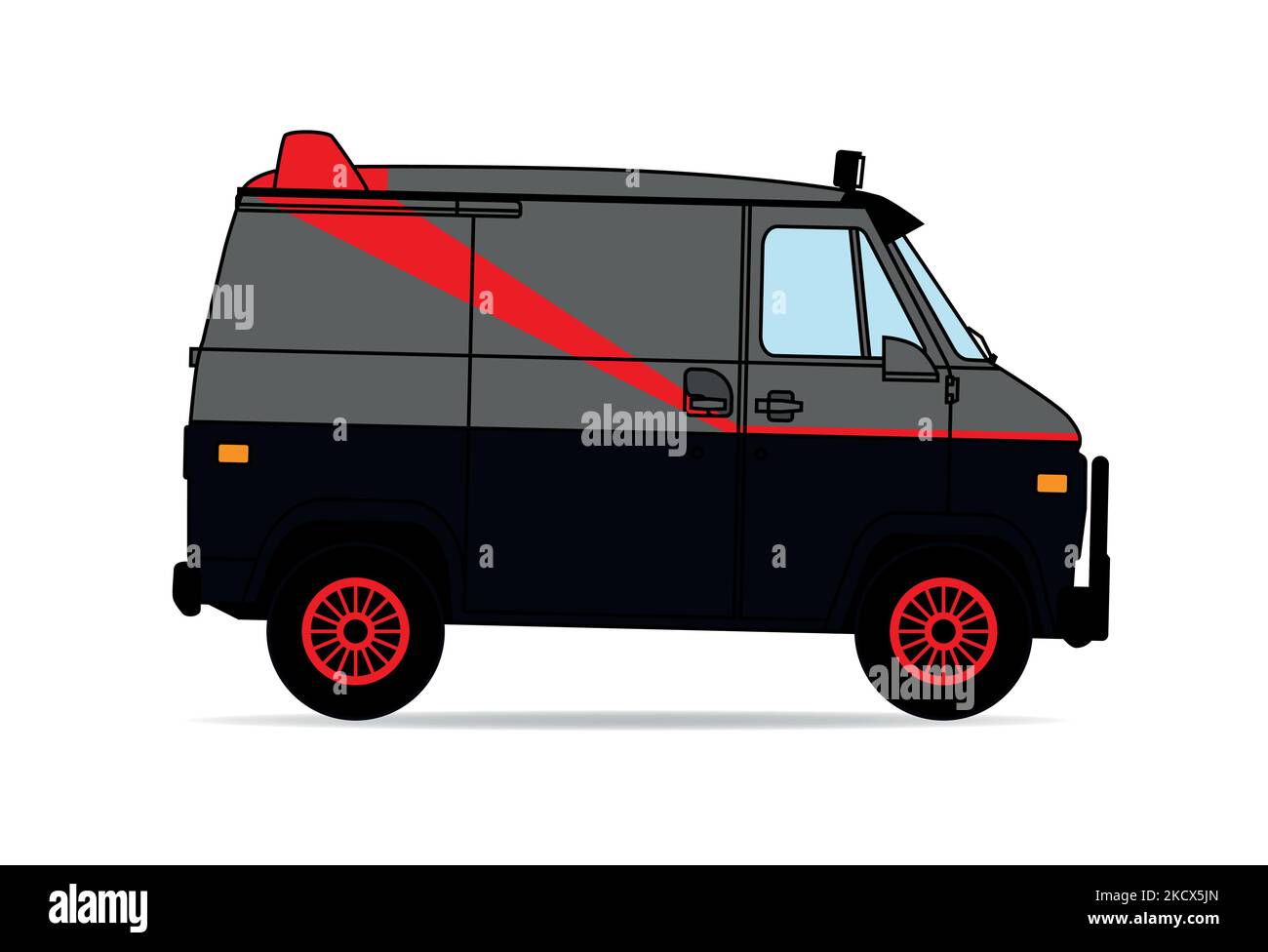 A typical American van from the 80s Stock Vector