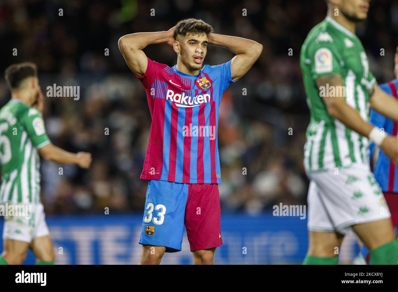 33 Abde Ezzalzouli of FC Barcelona lamenting a goal duri…