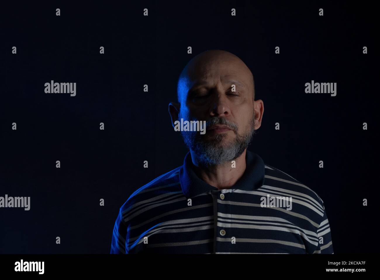 Portrait black man bald head hi-res stock photography and images - Alamy