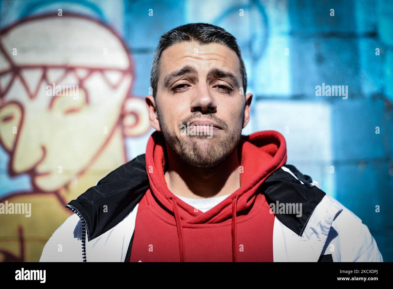 Italian rapper Shame (Aka Fabio Errico) poses for the photo call in ...