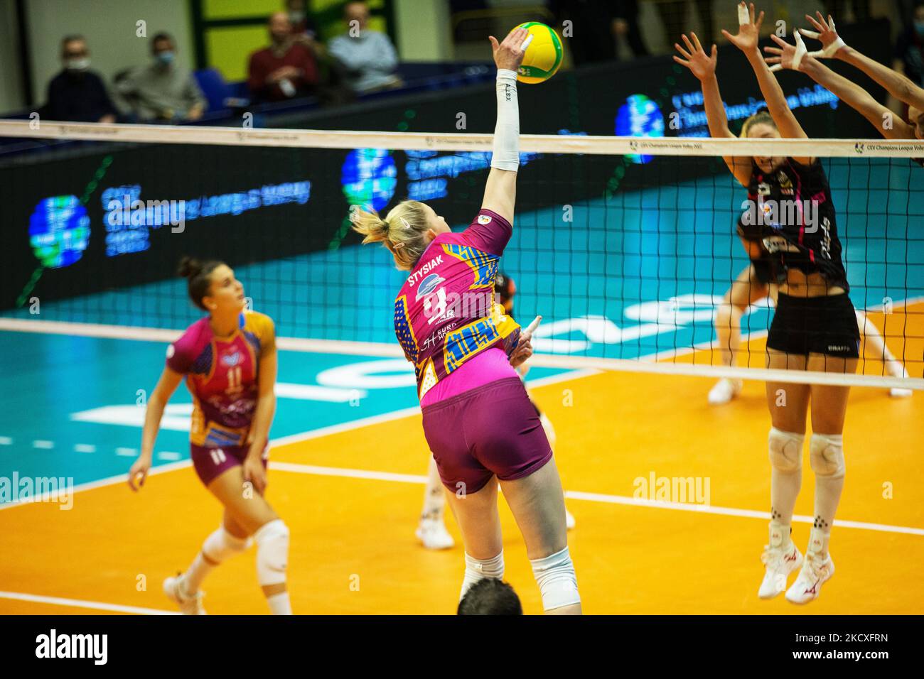 Spike of MAGDALENA STYSIAK (Vero Volley Monza) during the CEV Champions League Women volleyball