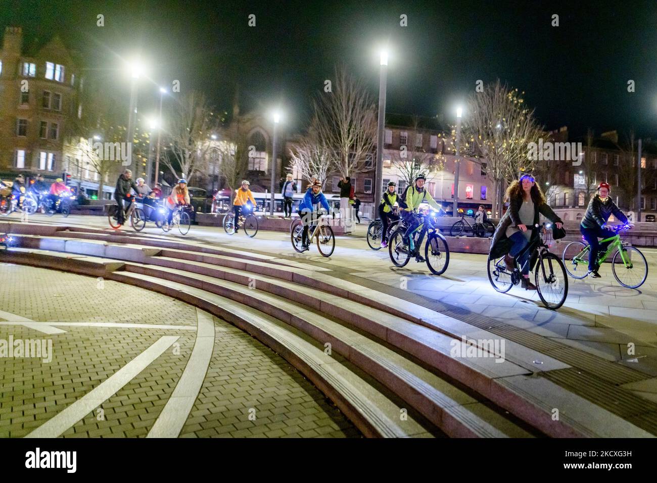 Our streets our nights cycle ride edinburgh hires stock photography