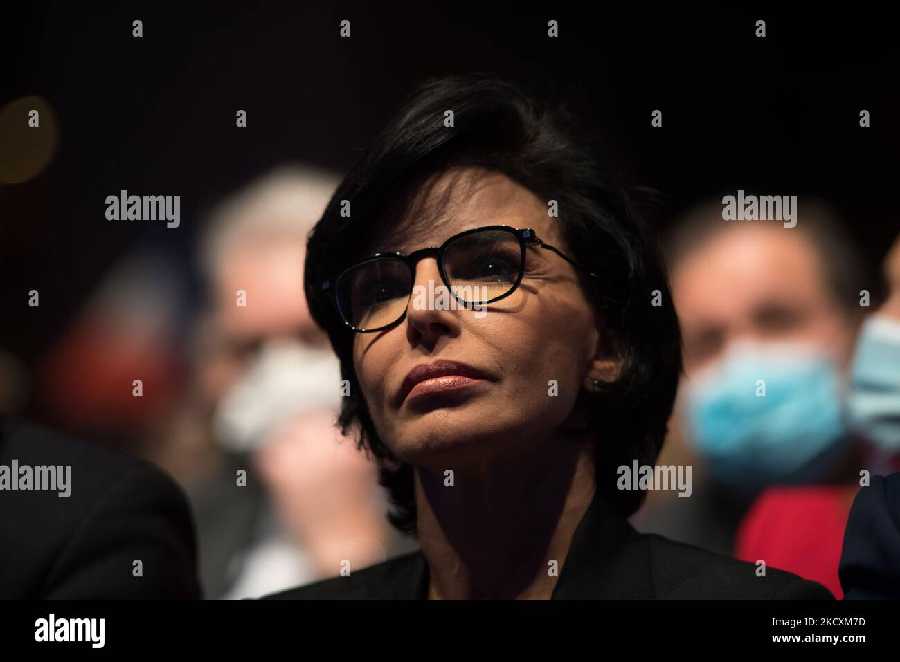 Rachida Dati, former member of the European Parliament and former spokesperson for Nicolas Sarkozy, during the meeting of Valerie Pecresse's right wing at the Maison de la Mutualité, in Paris, 11 December, 2021. (Photo by Andrea Savorani Neri/NurPhoto) Stock Photo