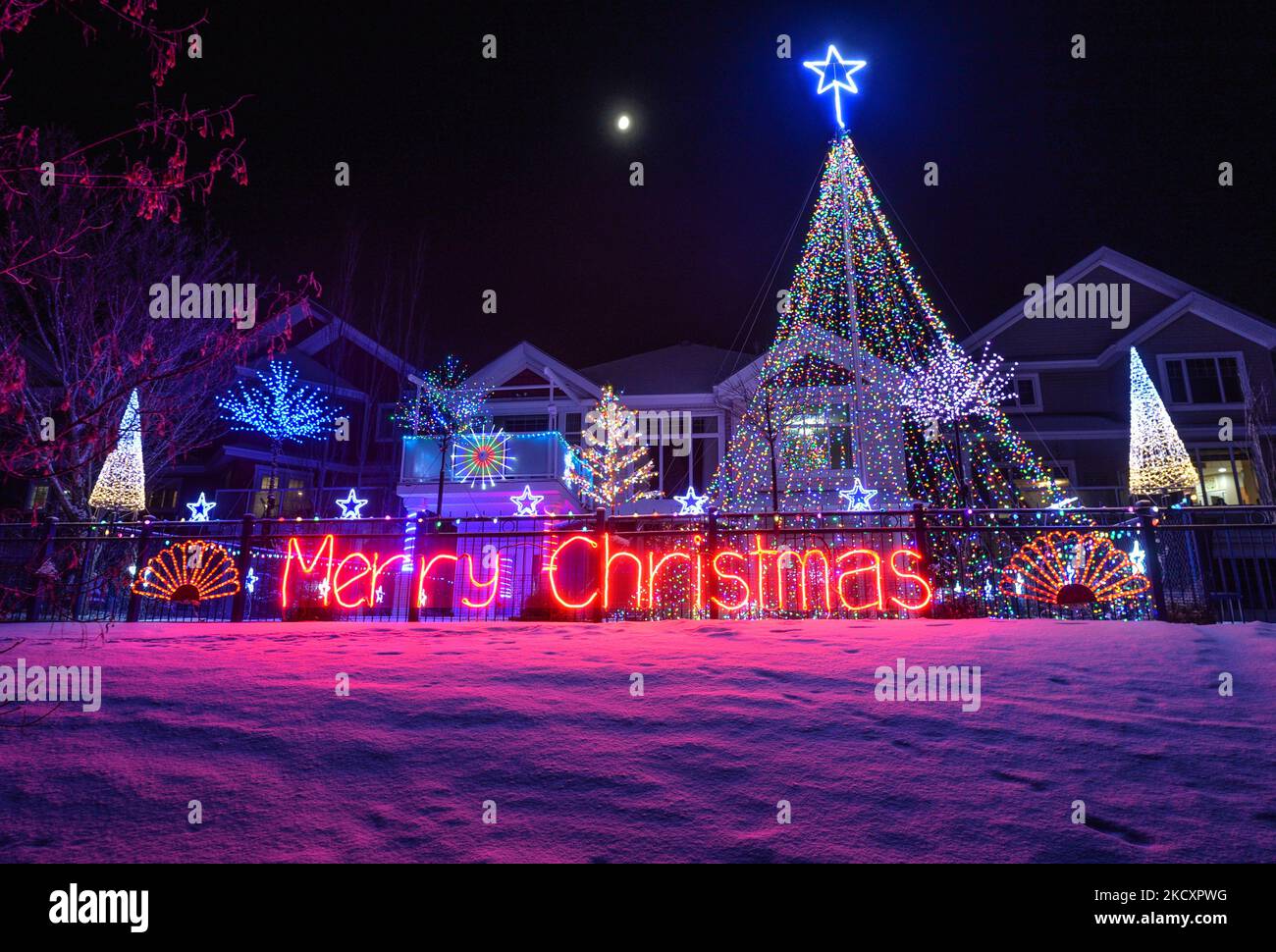 Christmas decorations outside a house in Summerside neighbourhood, in