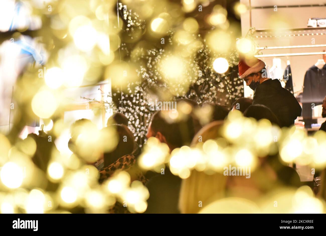 Christmas lights in Beirut, Lebanon, on December 12, 2021. (Photo by Fadel Itani/NurPhoto Stock