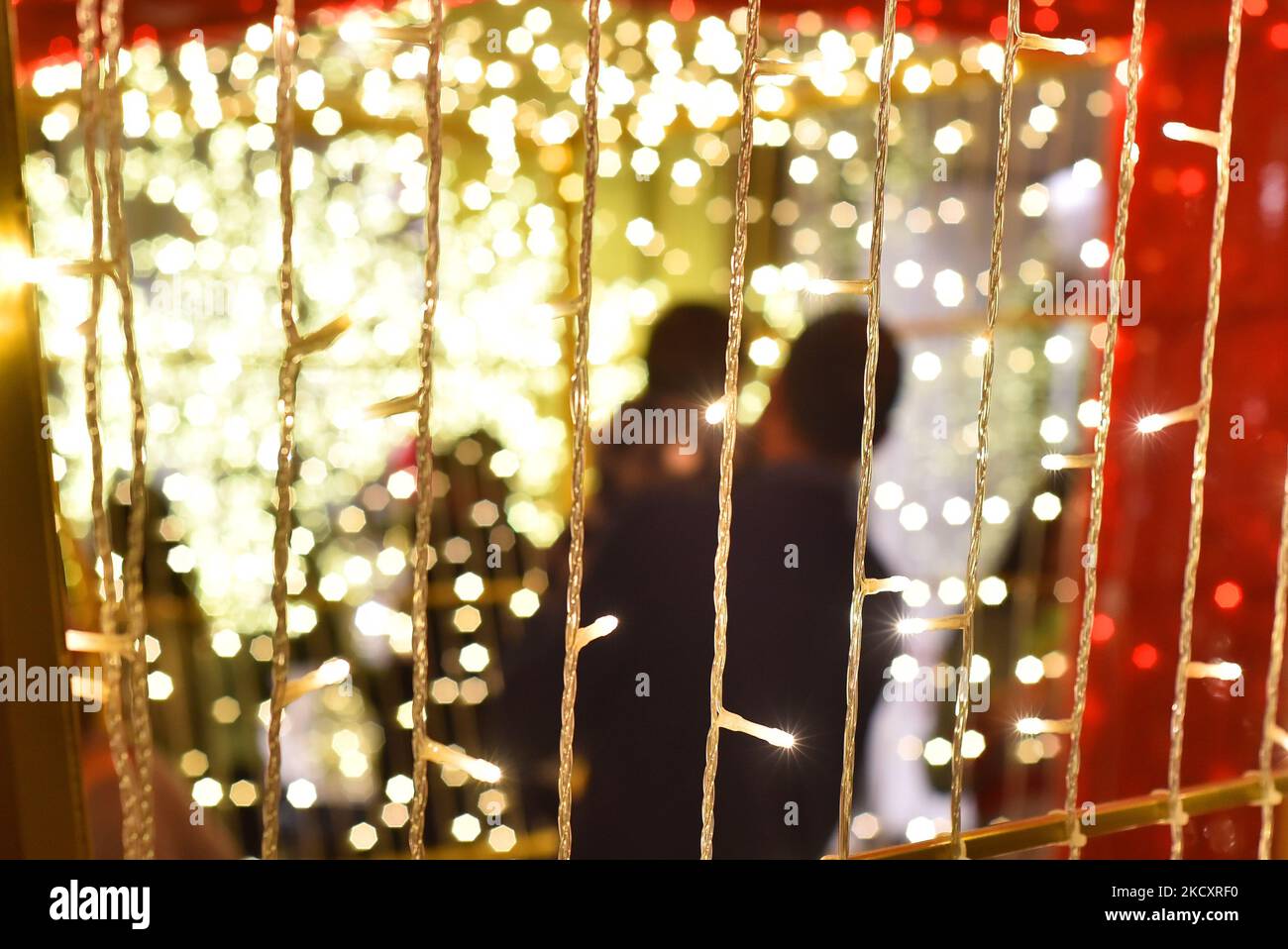 Christmas lights in Beirut, Lebanon, on December 12, 2021. (Photo by