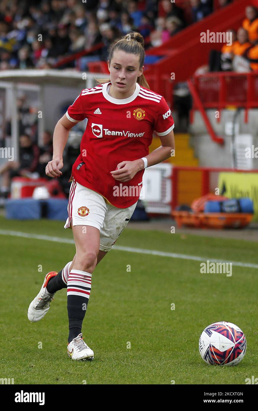 Ella Toone of Manchester United Women during Barclays FA Woman Super League between Brighton and Hove Albion and Manchester United at The People's Pension Stadium, Crawly on 12th December, 2021 (Photo by Action Foto Sport/NurPhoto) Stock Photo