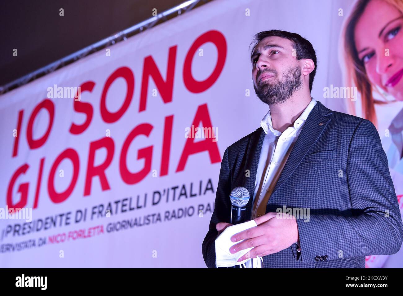 The leader of Fratelli d'Italia, Giorgia Meloni presents her book "Io sono Giorgia" in Rieti. launches the candidacy of Daniele Sinibaldi for the Rieti 2022 municipal elections the Centre-Right.