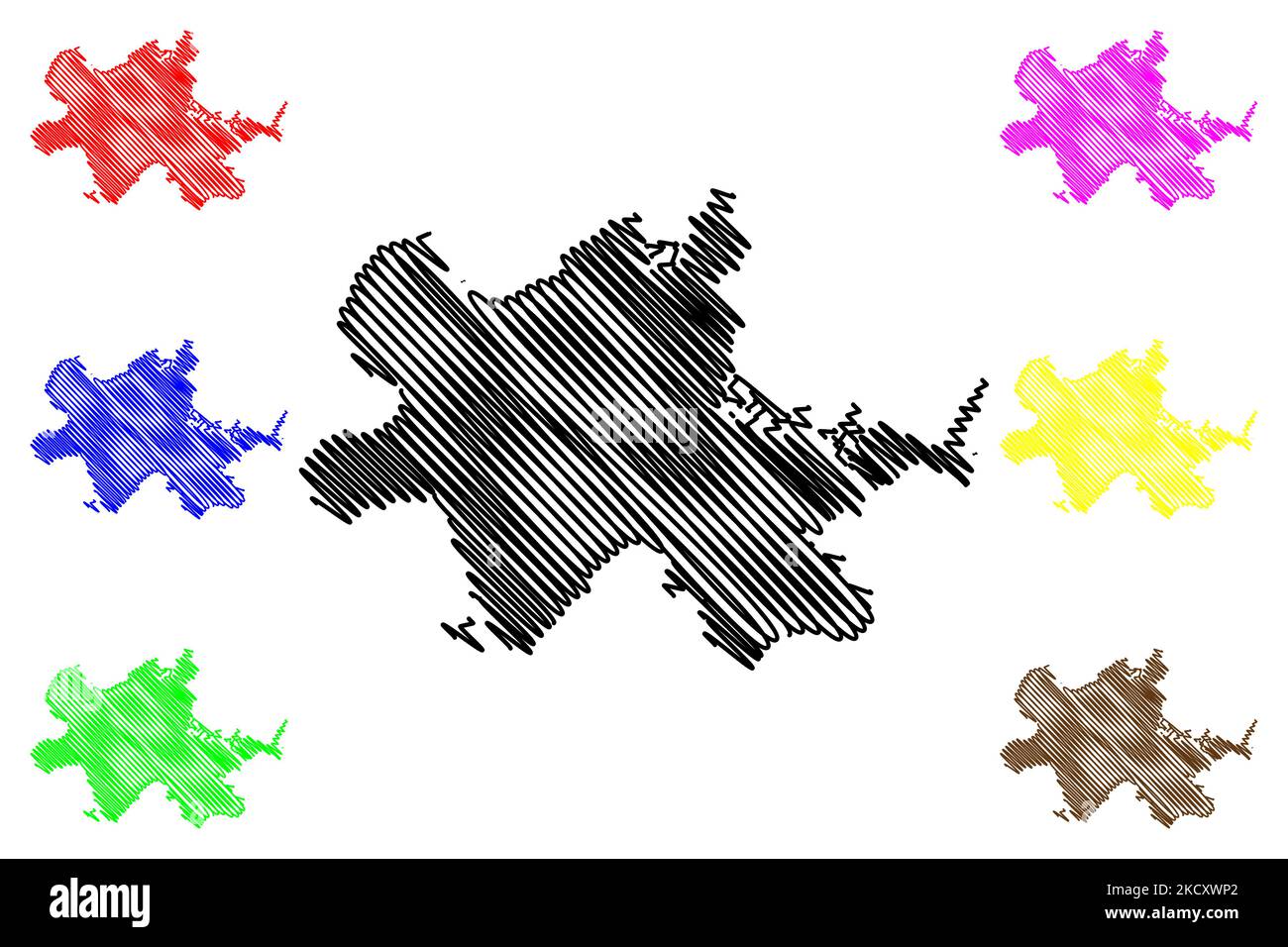 Hakata island (Japan, East Asia, Japanese archipelago) map vector 