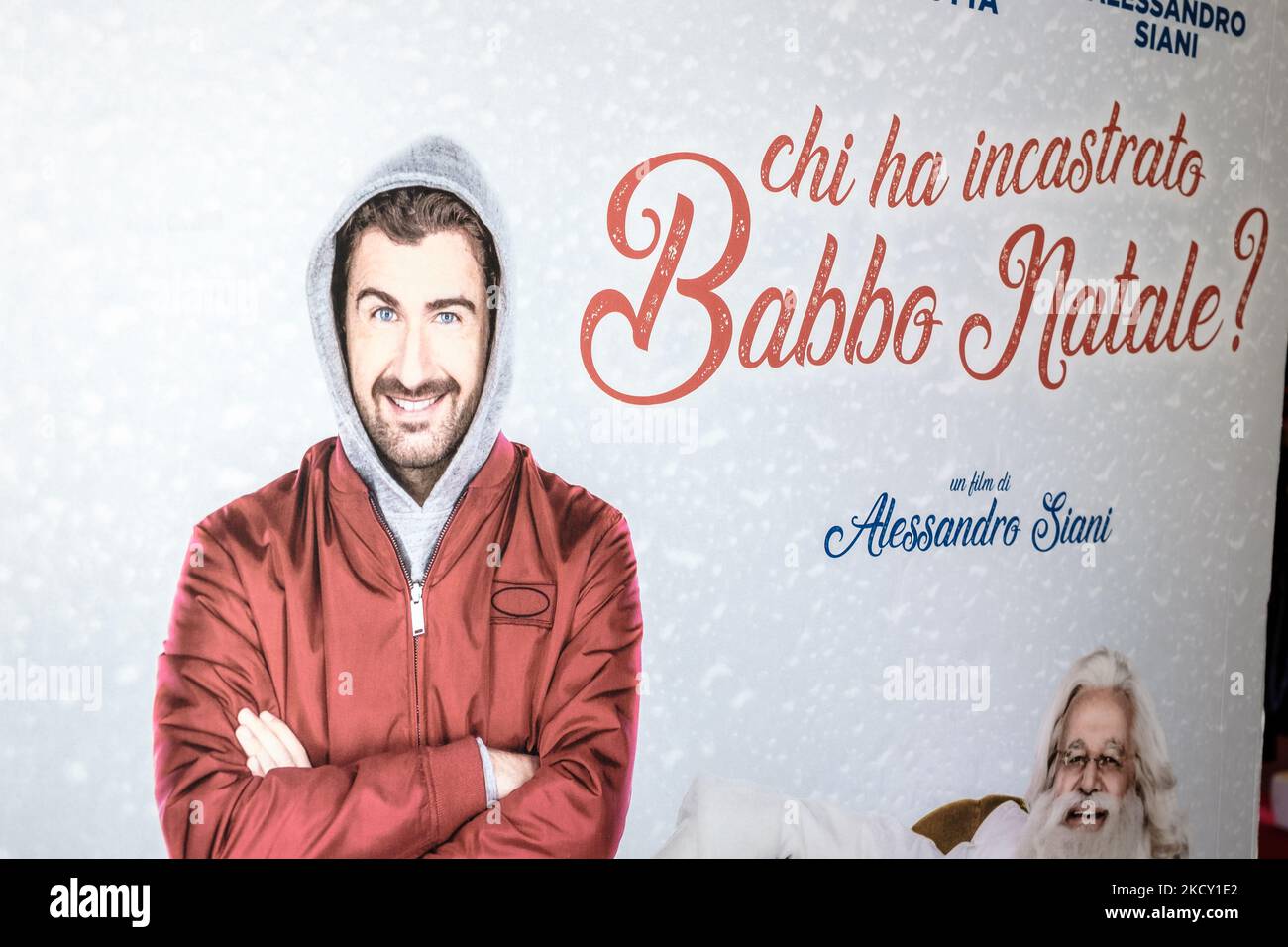 NAPLES, ITALY DECEMBER 16 The billboard of Alessandro Siani's new