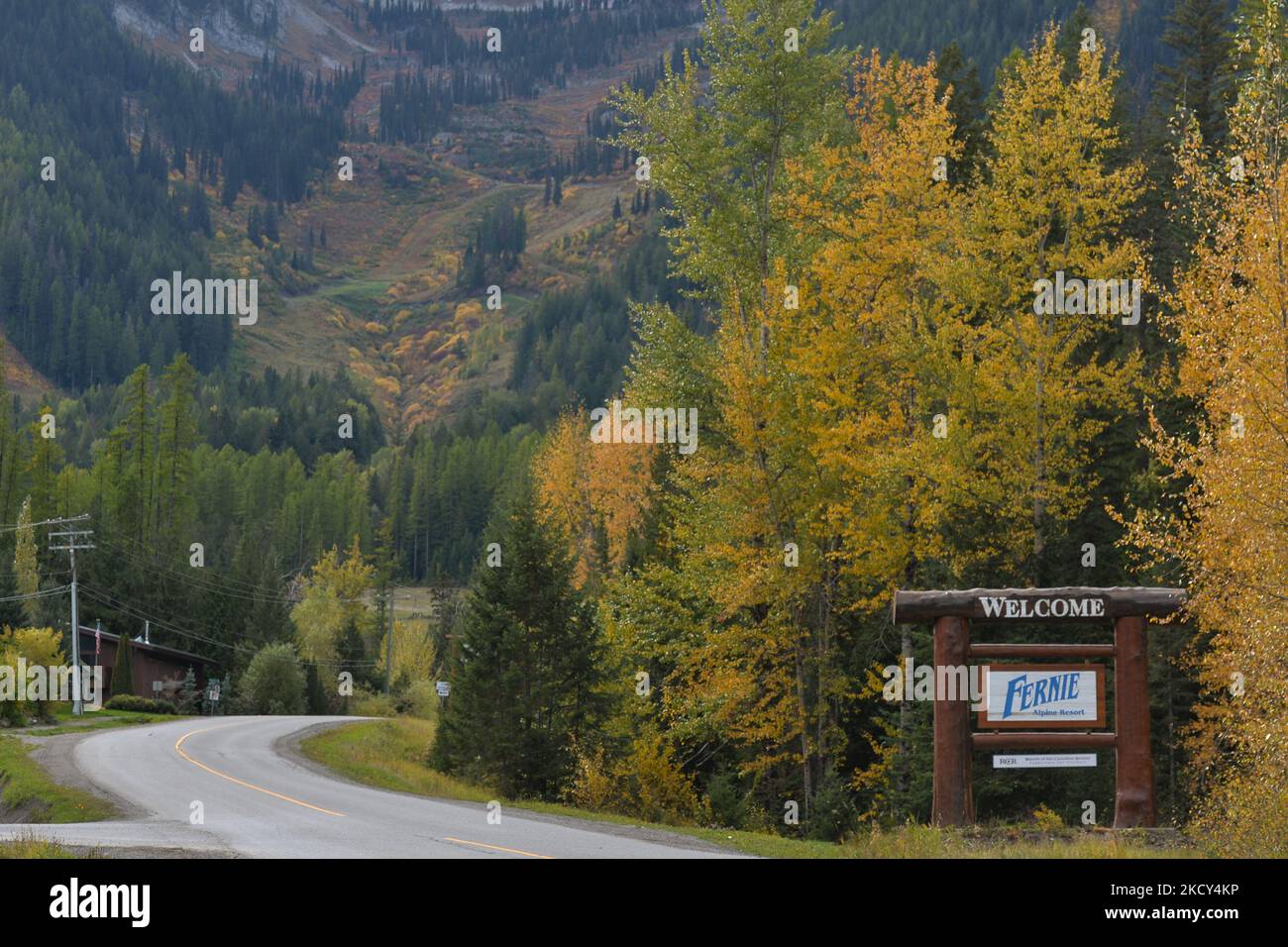 A sign to Fernie Alpine Resort. On Saturday, 02 October 2021