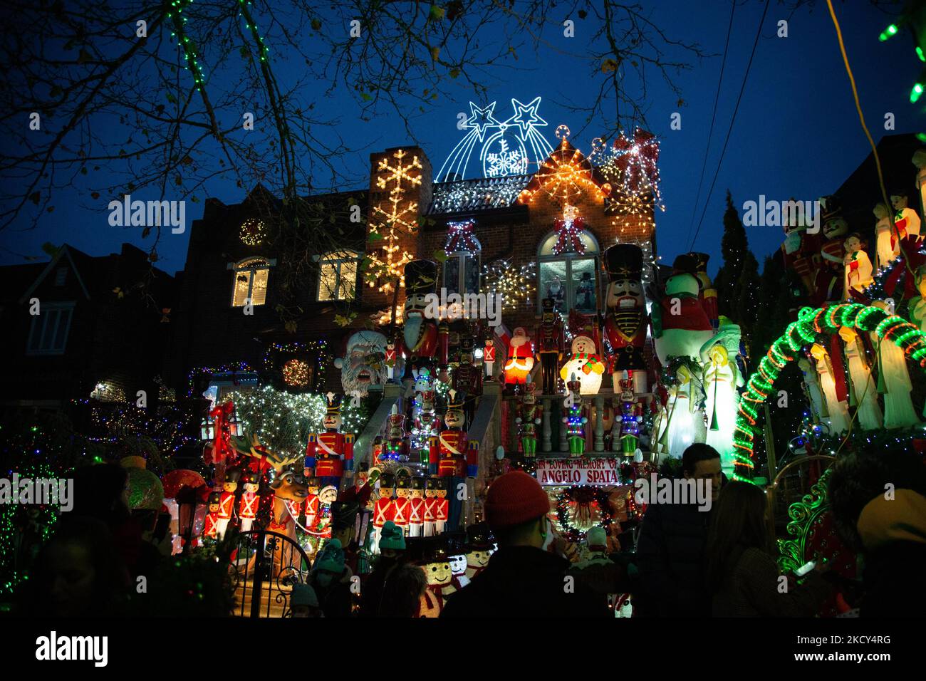 The famous Dyker Heights Christmas Lights in Brooklyn, New York on