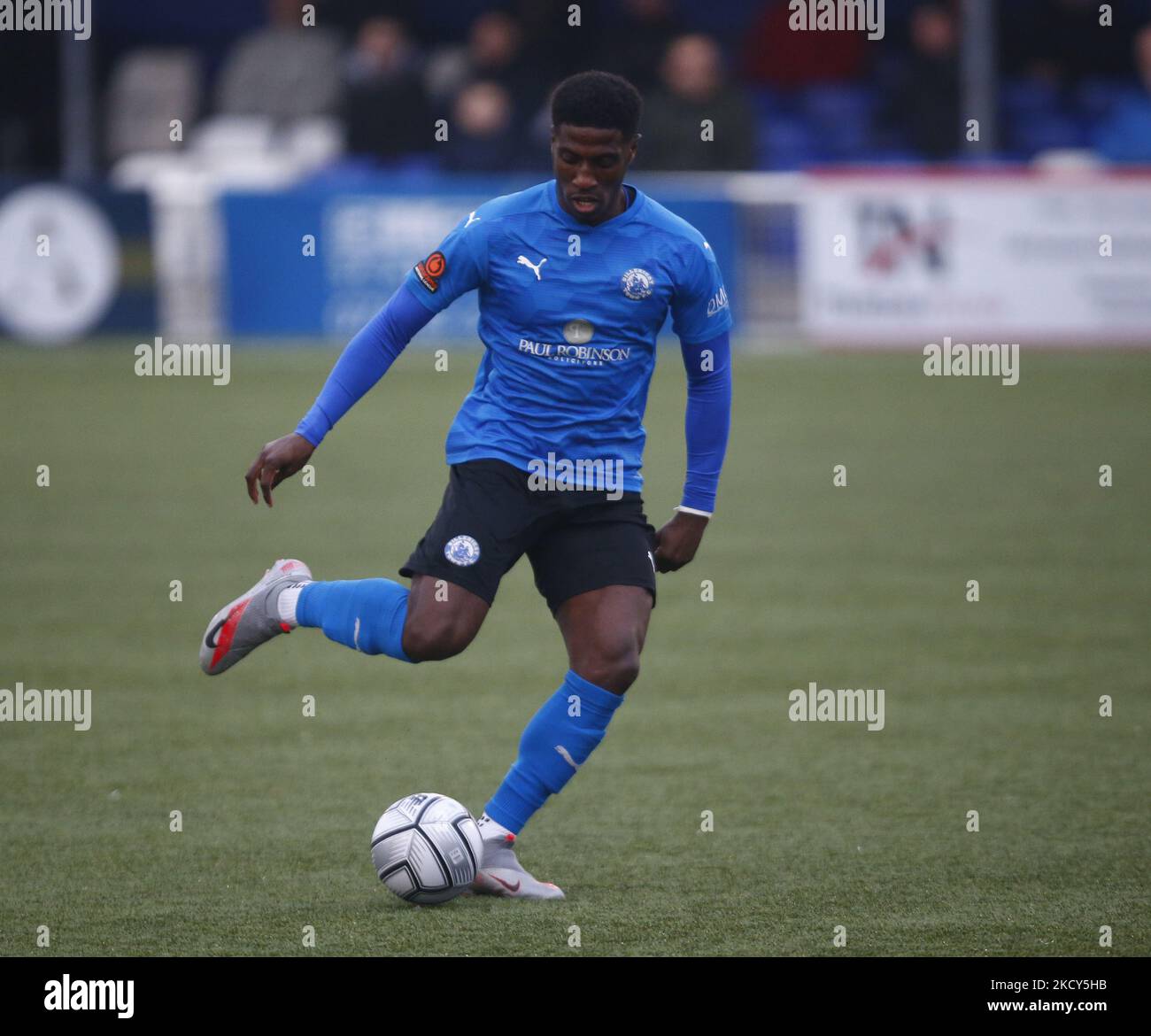 Marvel Ekpiteta of Billericay Town during The Vanarama National League - Vanarama National League South between Billericay Town and Chelmsford City at New Lodge Stadium , Billericay, UK on 18th December 2021 (Photo by Action Foto Sport/NurPhoto) Stock Photo