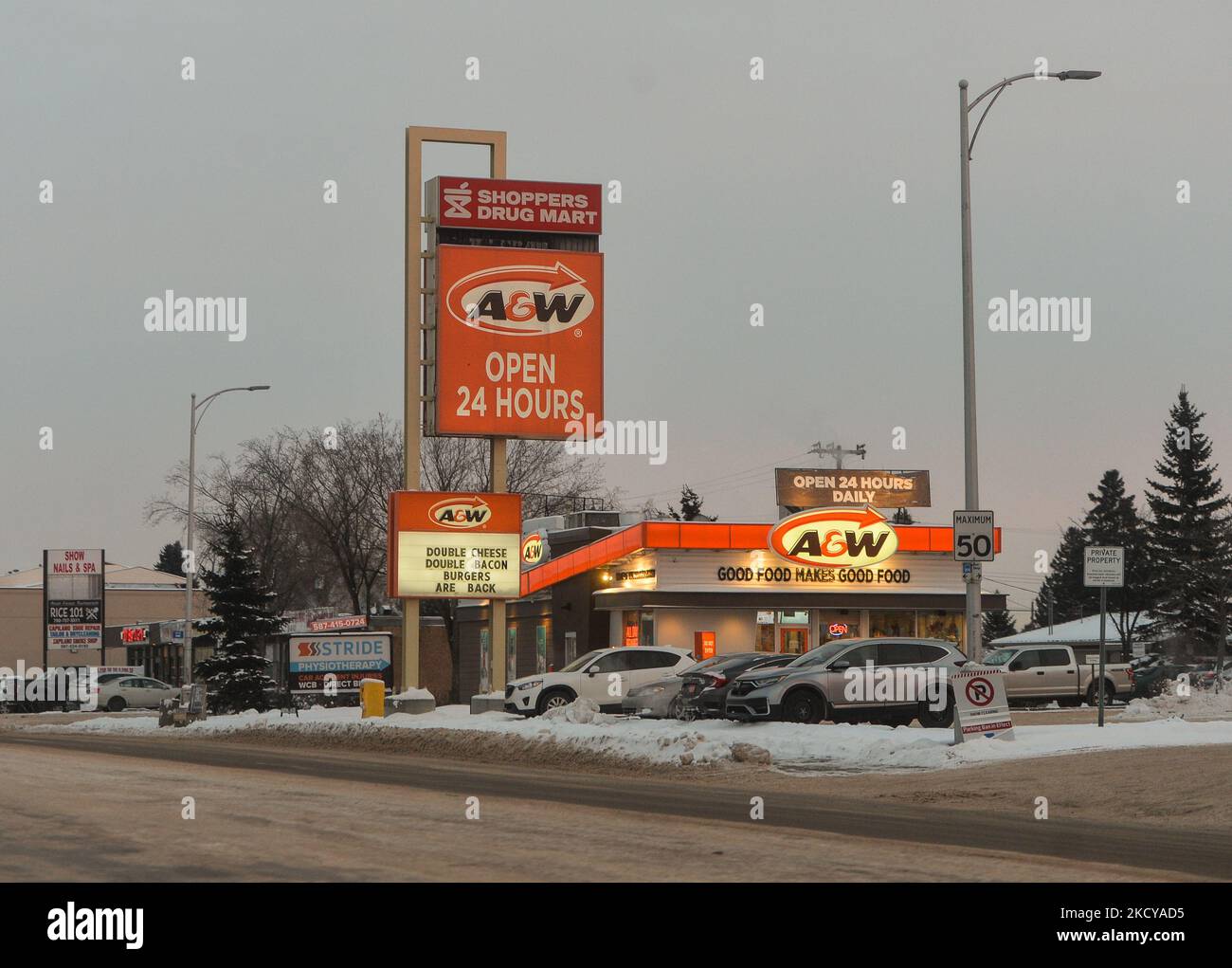 AandW fast food restaurant on Calgary Trail in Edmonton. On Tuesday, 20
