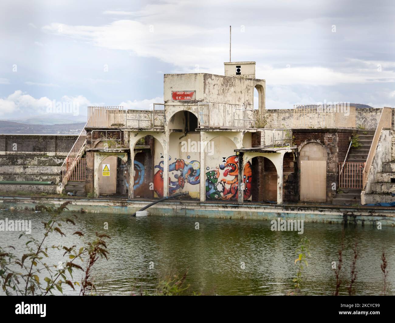 The closed Grange lido in Grange over Sands, Cumbria, UK. Stock Photo