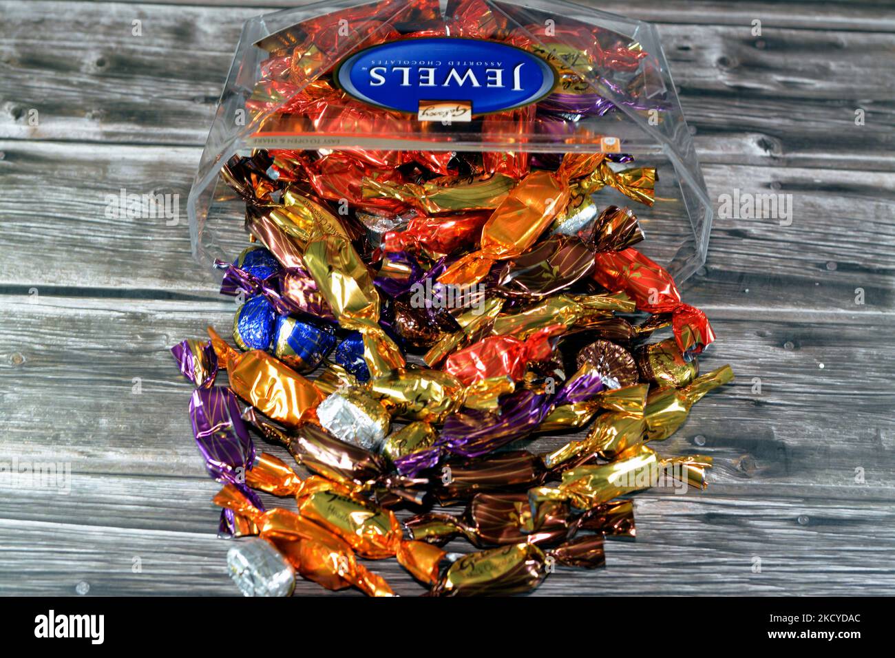 Cairo, Egypt, November 1 2022 Galaxy jewels assorted milk and dark