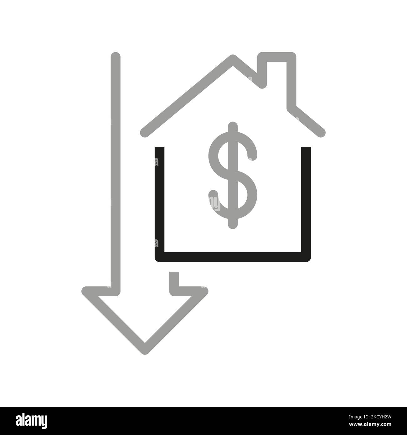Simple vector icons related to real estate. Real estate price drop icon ...
