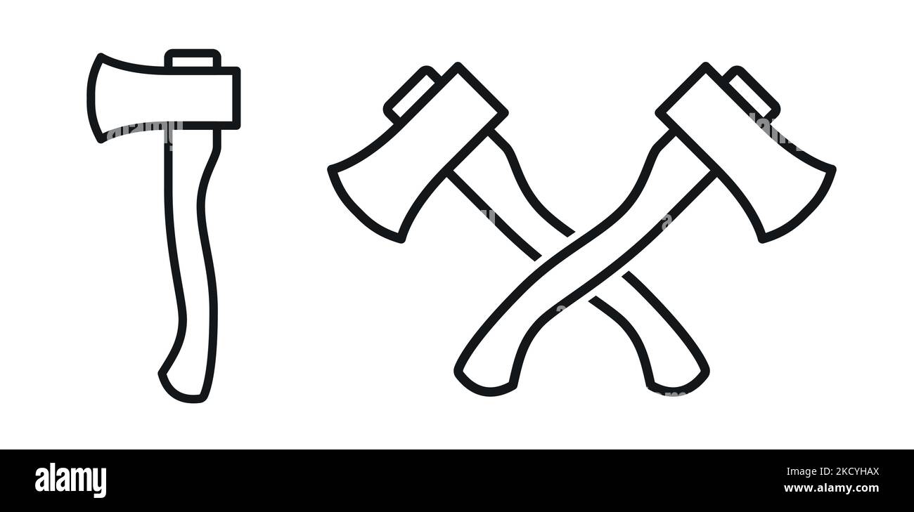 Axe sign wood cutter axe icon Stock Vector