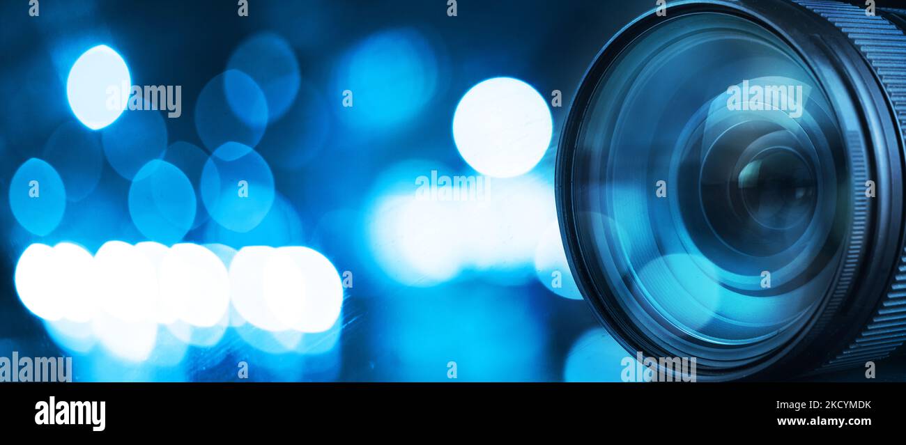 Photography camera lens, panoramic layout Stock Photo Alamy