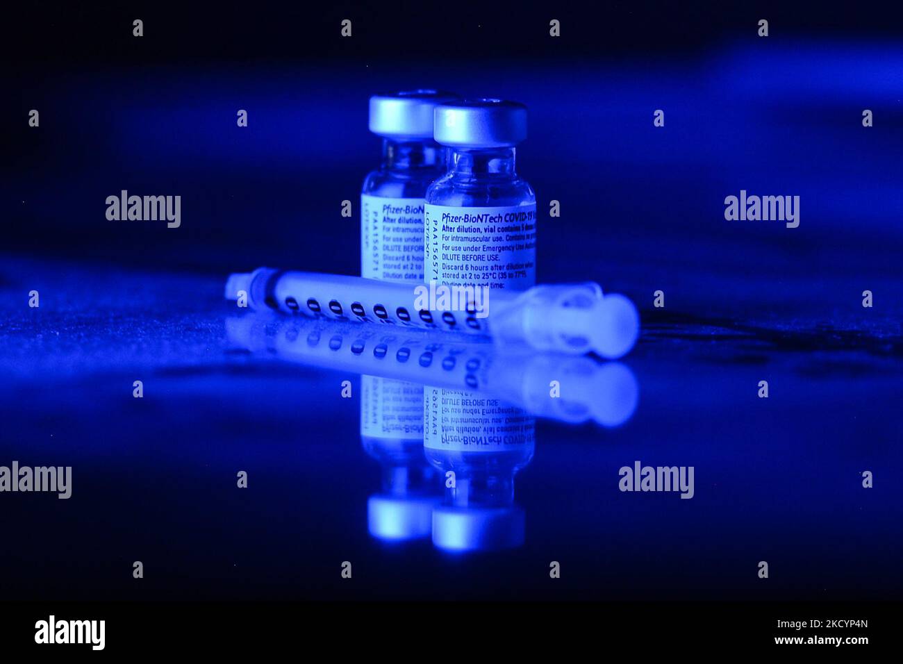 Visp Switzerland 01222021 Empty Vials Pfizer Stock Photo