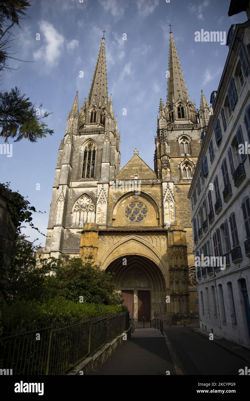 The Saint Mary cathedral is pictured in Bayonne, France on July 11, 2021. (Photo by Emmanuele Contini/NurPhoto) Stock Photo