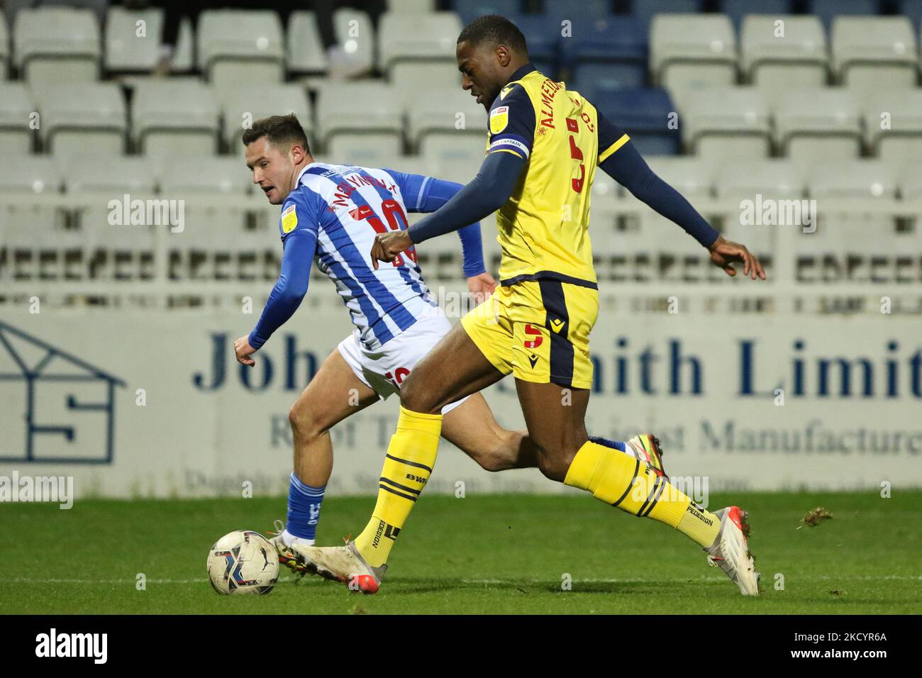Luke Molyneux of Hartlepool United and Ricardo Alexandre Almeida Santos of Bolton Wanderers in action during the EFL Trophy 3rd round match between Hartlepool United and Bolton Wanderers at Victoria Park, Hartlepool on Tuesday 4th January 2022. (Photo by Will Matthews/MI News/NurPhoto) Stock Photo