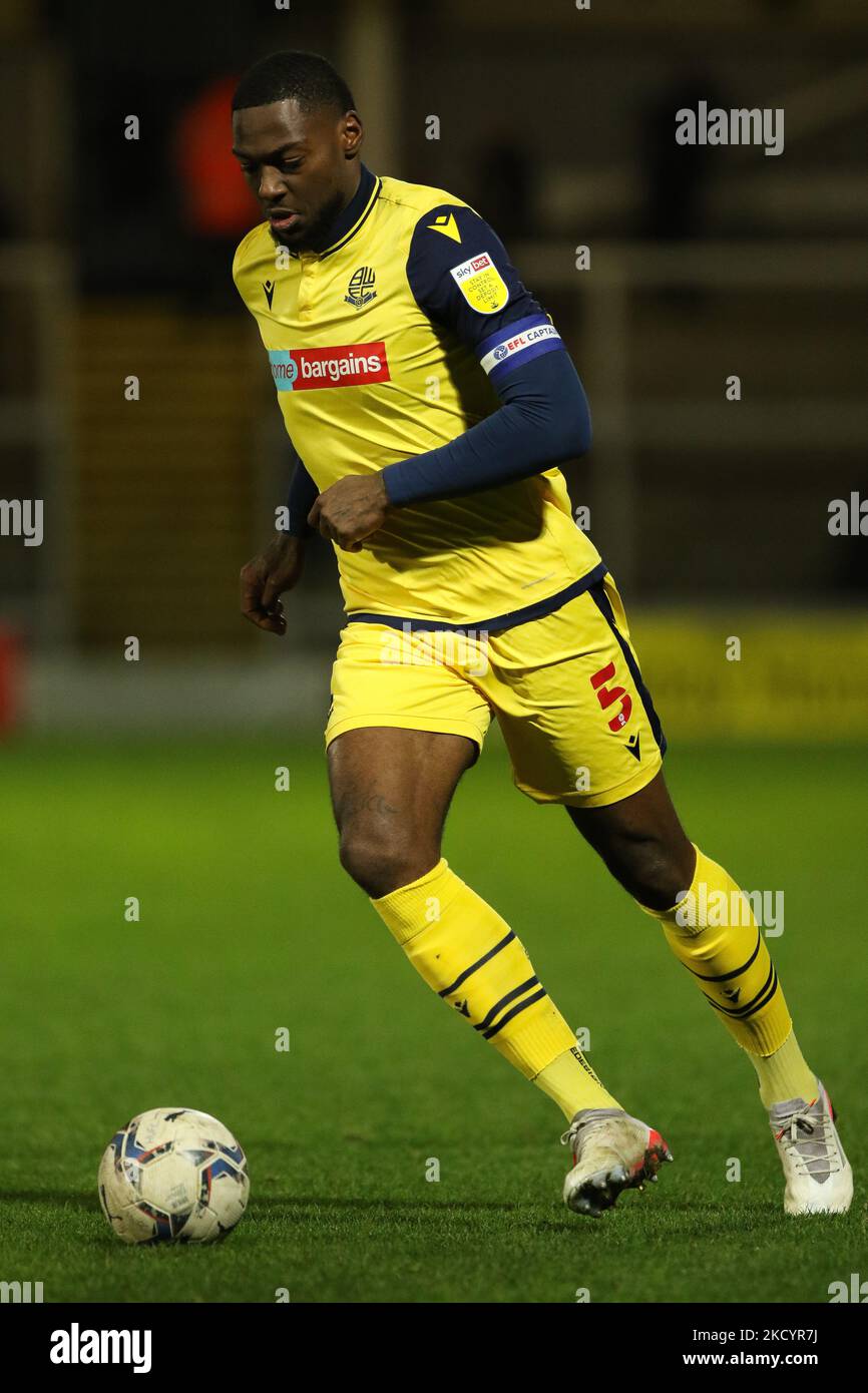 Ricardo Alexandre Almeida Santos of Bolton Wanderers in action during the EFL Trophy 3rd round match between Hartlepool United and Bolton Wanderers at Victoria Park, Hartlepool on Tuesday 4th January 2022. (Photo by Will Matthews/MI News/NurPhoto) Stock Photo