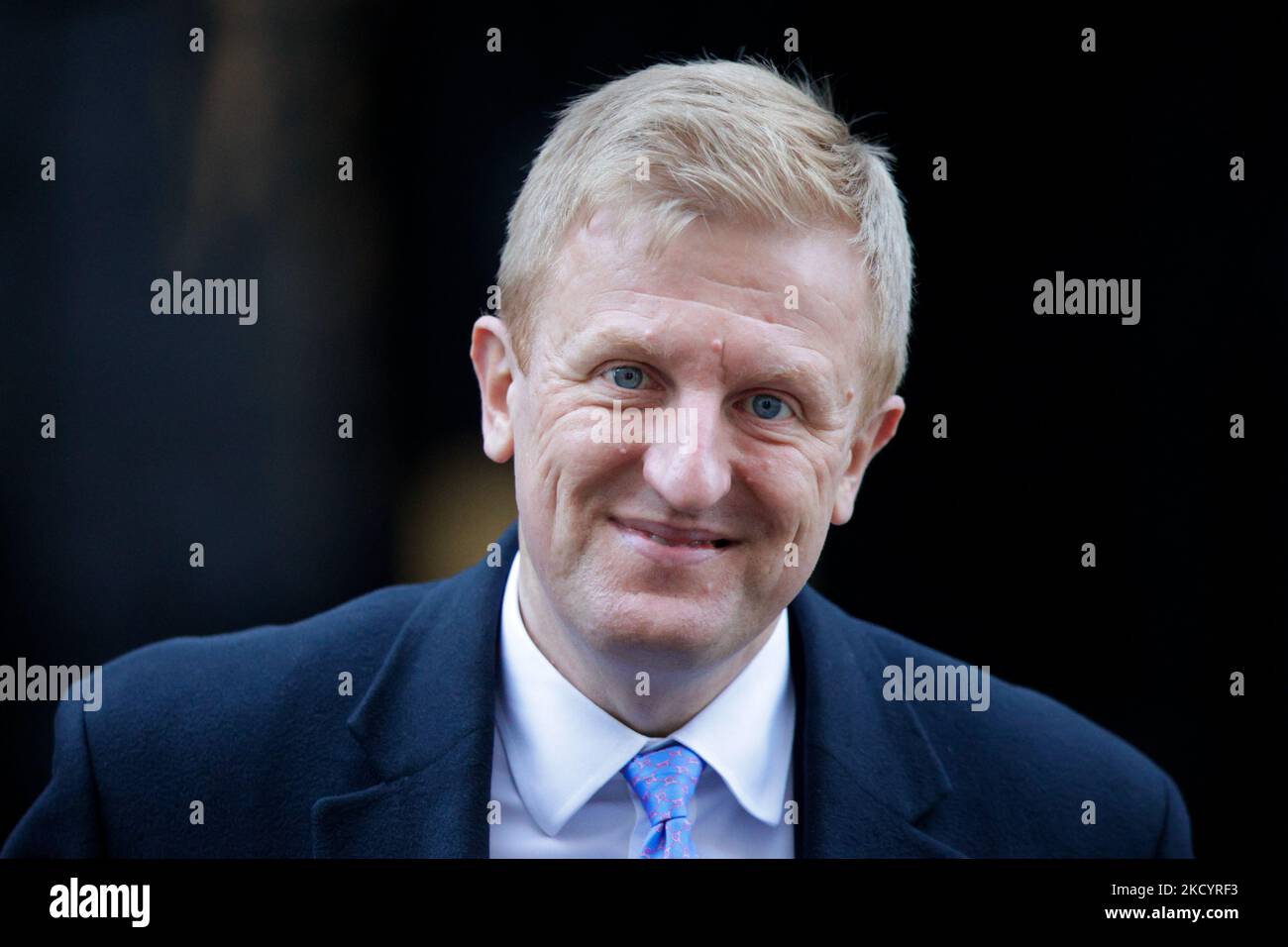 British cabinet Minister without Portfolio Oliver Dowden, Conservative Party MP for Hertsmere, arrives on Downing Street in London, England, on January 5, 2022. (Photo by David Cliff/NurPhoto) Stock Photo