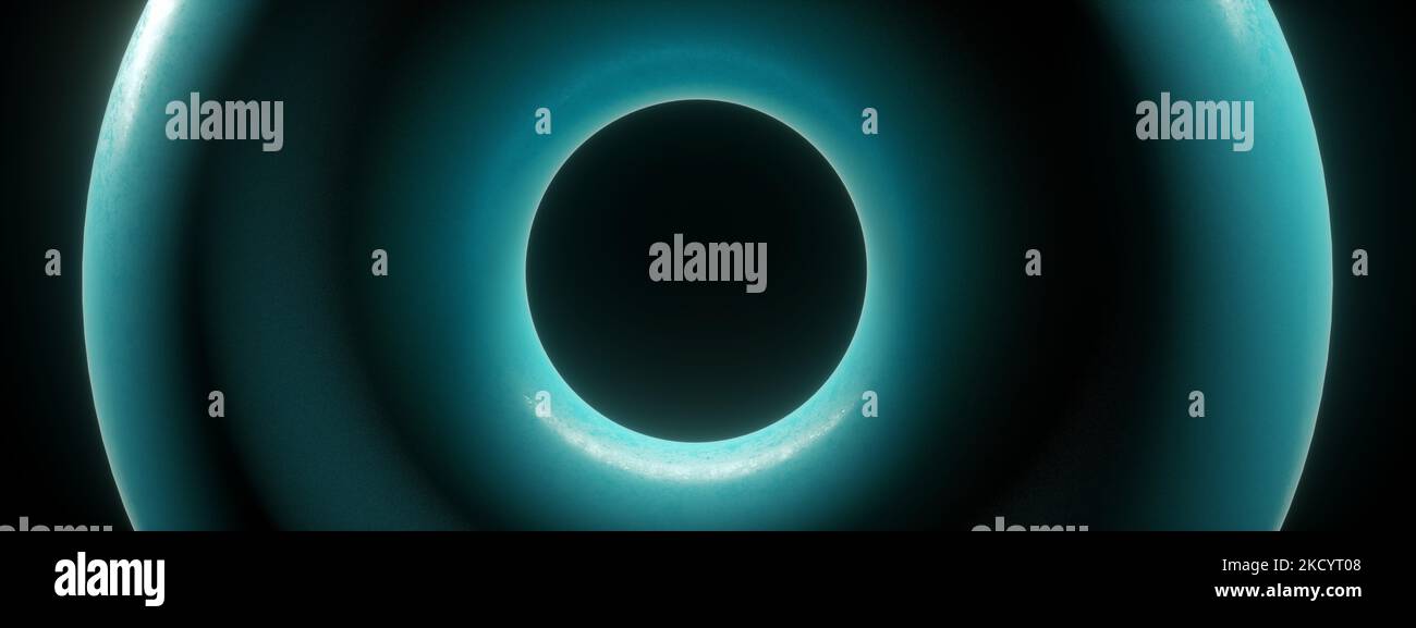 azure donut background, panoramic image, 3d render Stock Photo - Alamy