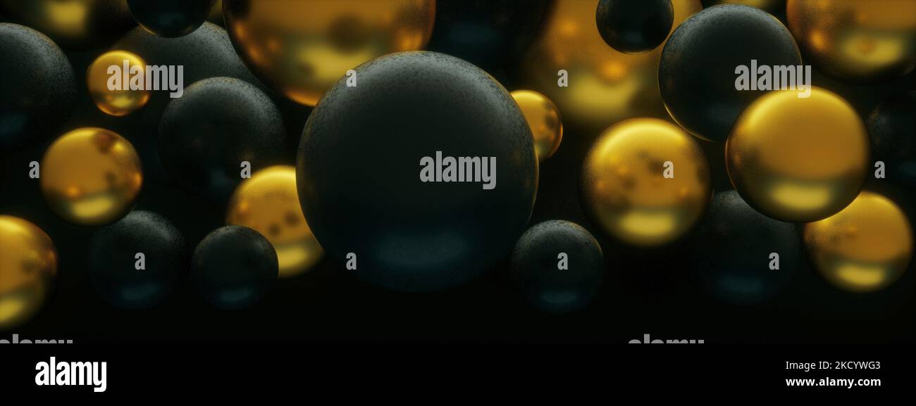 3d rendering of golden spheres hi-res stock photography and images - Alamy