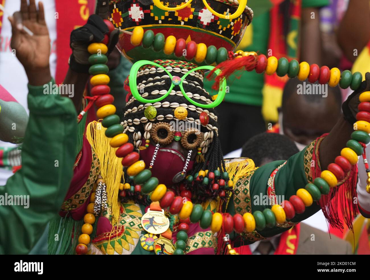 Fans during Cameroon against Burkina Faso, African Cup of Nations, at Paul Biya Stadium on January 9, 2022. (Photo by Ulrik Pedersen/NurPhoto) Stock Photo