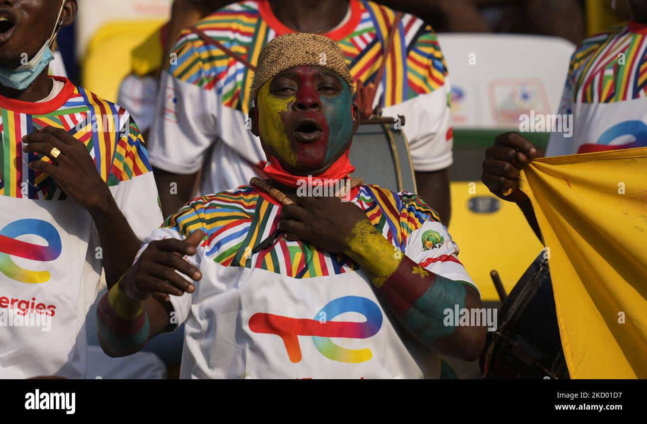 Fans during Cameroon against Burkina Faso, African Cup of Nations, at Paul Biya Stadium on January 9, 2022. (Photo by Ulrik Pedersen/NurPhoto) Stock Photo