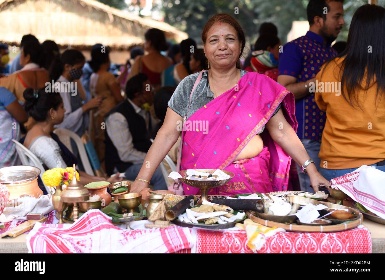 assamese-women-displays-assamese-traditional-food-items-ahead-of