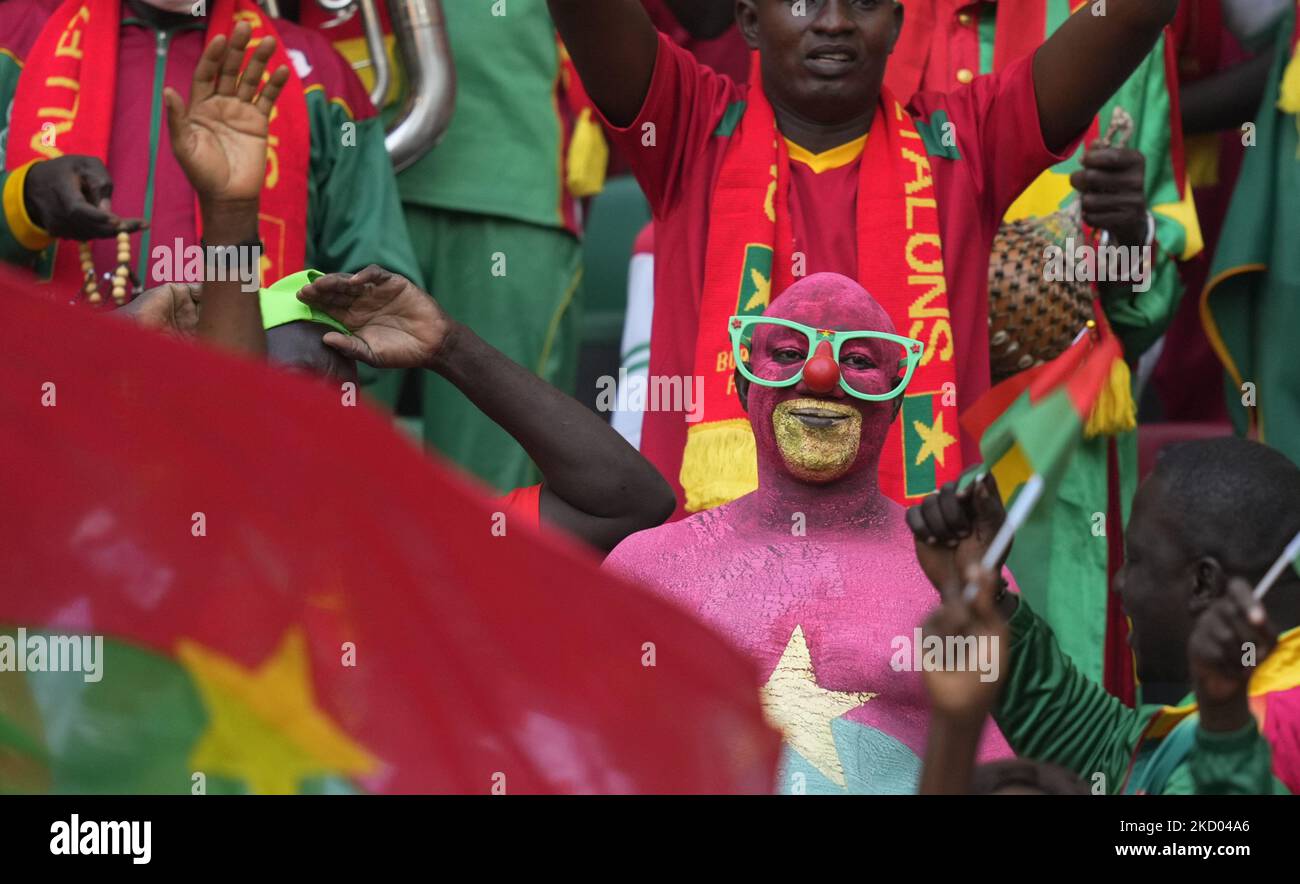 Fans during Cameroon against Burkina Faso, African Cup of Nations, at Paul Biya Stadium on January 9, 2022. (Photo by Ulrik Pedersen/NurPhoto) Stock Photo