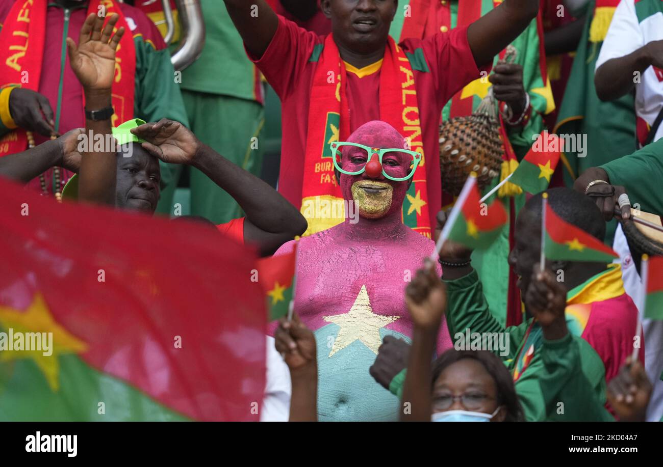 Fans during Cameroon against Burkina Faso, African Cup of Nations, at Paul Biya Stadium on January 9, 2022. (Photo by Ulrik Pedersen/NurPhoto) Stock Photo