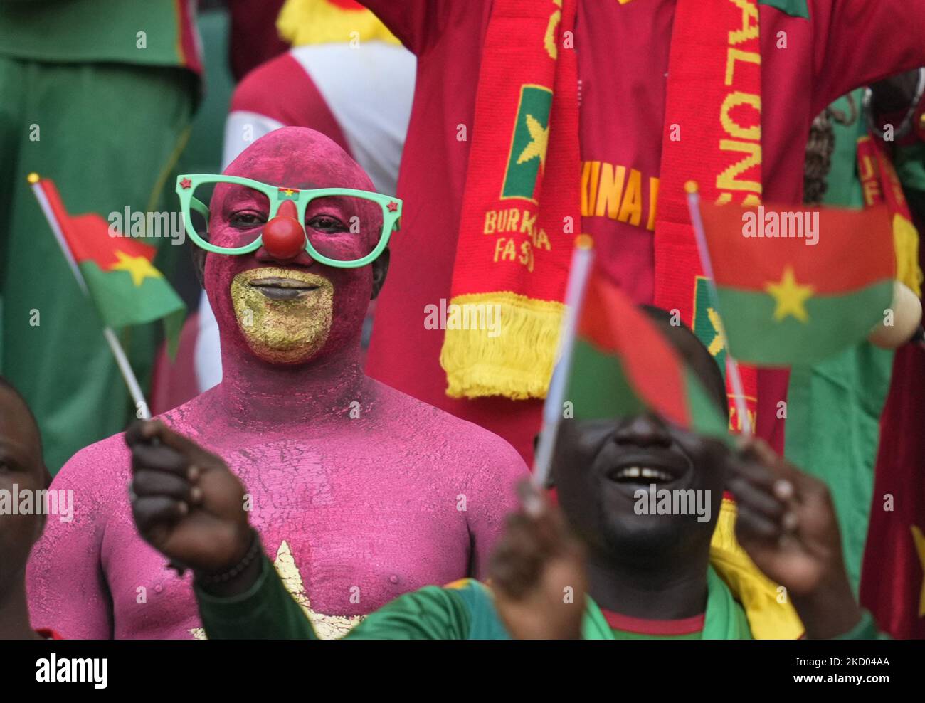 Fans during Cameroon against Burkina Faso, African Cup of Nations, at Paul Biya Stadium on January 9, 2022. (Photo by Ulrik Pedersen/NurPhoto) Stock Photo