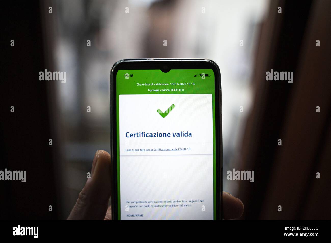 A photographic illustration of the Super Green Pass, in L'Aquila, Italy