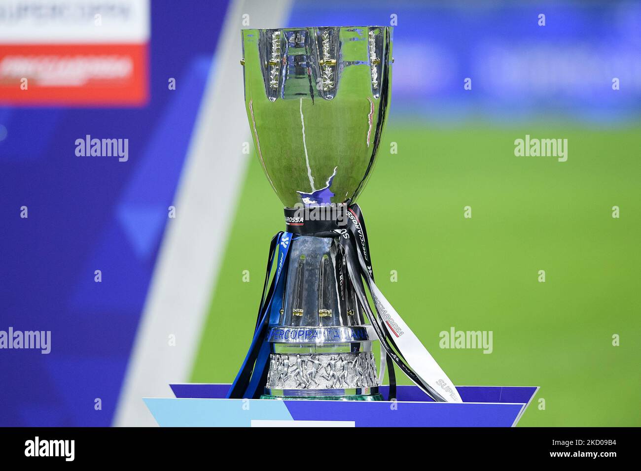 The trophy of Italian Supercup during the Italian SuperCup Final match between FC Internazionale and Juventus FC at Stadio Giuseppe Meazza, Milan, Italy on 12 January 2022. (Photo by Giuseppe Maffia/NurPhoto) Stock Photo