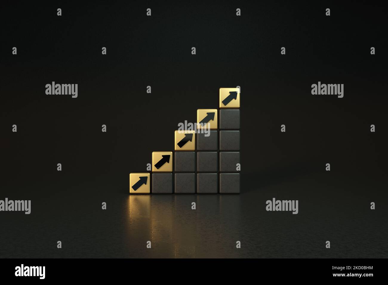 Business concept growth success process, cubes stacking as step stair ...