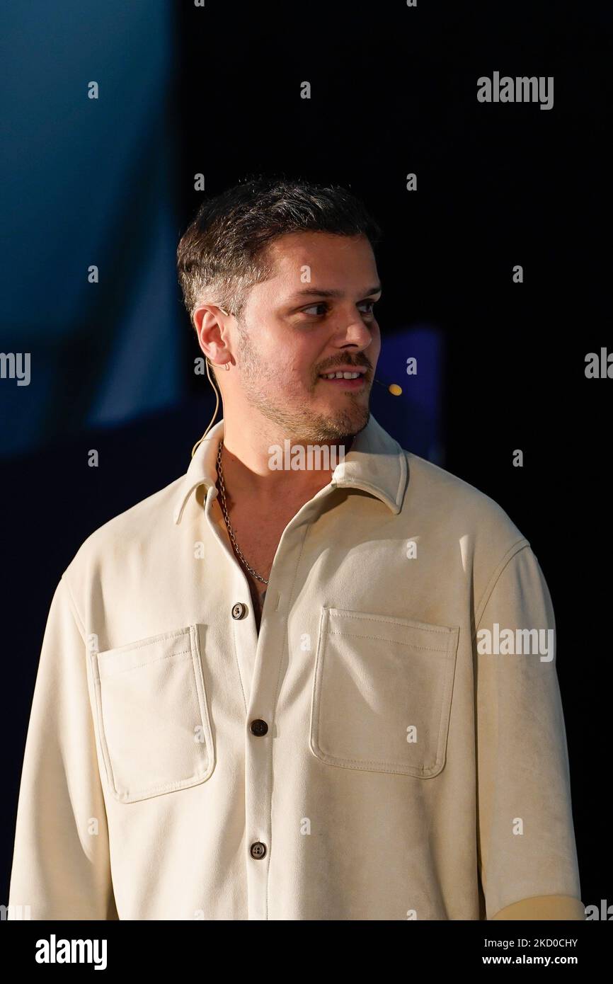 Lisbon, Portugal. 04th Nov, 2022. Mickael Carreira, Musician, addresses the audience during the last day of the Web Summit 2022 in Lisbon. (Photo by Bruno de Carvalho/SOPA Images/Sipa USA) Credit: Sipa USA/Alamy Live News Stock Photo