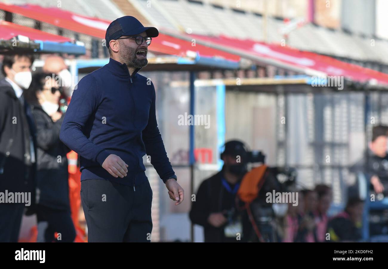 Domenico Panico coach of Pomigliano Calcio Femminile during the Italian Football Championship League A Women 2021/2022 match between Pomigliano Femminile vs Juventus Women at the Ugo Gobbato stadium on 16 January 2022 (Photo by Andrea D'amico/LiveMedia/NurPhoto) Stock Photo